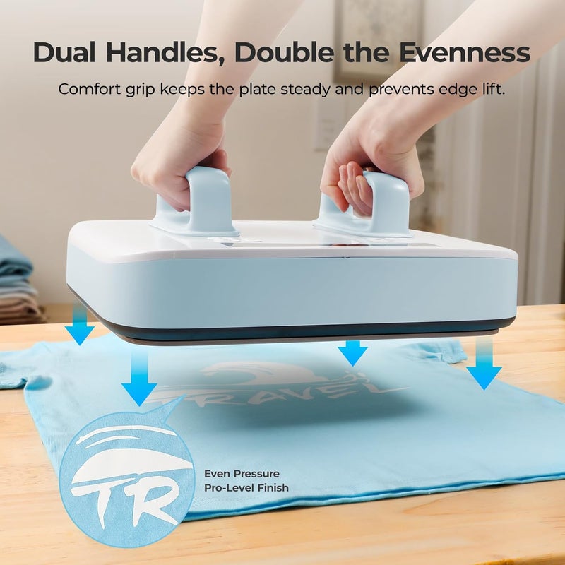 HTVRONT Heat Press Machine for T Shirts - Portable 12X10 Heat Press with Pressure Display, Heats Up Fast & Evenly H10 Heat Press Machines for HTV, Sublimation, Heat Transfer Projects - Image 3